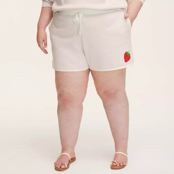 Size 3X or 4X - Women Embroidered Strawberry Sweater Shorts kate spade new york - Picture 2 of 7